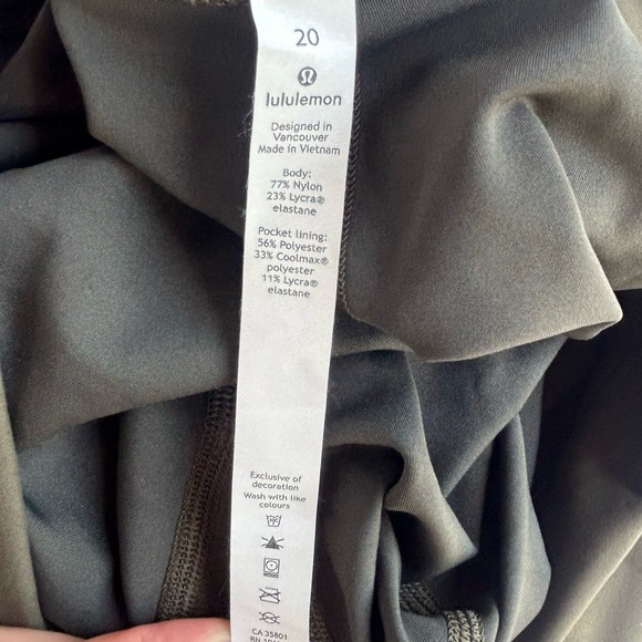 Lululemon Leggings Size 20 Olive Green Athleisure Gym Cropped LW5CQDS Yoga NWOT - Picture 9 of 10